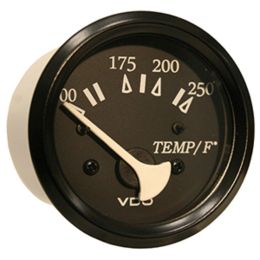 VDO Allentare Black 250Â°F Water Temperature Gauge - Use w/Marine 450-29 Ohm Sender - 12V - Black Bezel