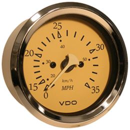 VDO Allentare Teak 35MPH 3-3/8 (85mm) Pitot Speedometer