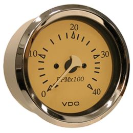 VDO Allentare Teak 4000RPM 3-3/8 (85mm) Diesel Tachometer (Alternator) - 12V