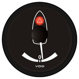 VDO Viewline Onyx Rudder Angle Indicator 2-1/16 (52mm) 12/24V - Use with VDO Sender