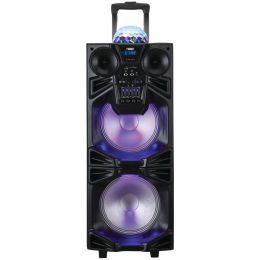 Naxa Dual 10" Portable Bluetooth Dj And Pa Speaker Stack With Disco Dome Light NAXDS1050