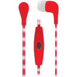 Naxa Red Vector Earphones With Led Cord NAXE951RED