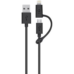 Belkin Micro Usb Cable With Lightning Adapter, 3ft BKNJ080BT03BK