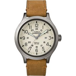 Timex ExpeditionÂ® Scout 43 Watch - Natural Dial/Tan Leather