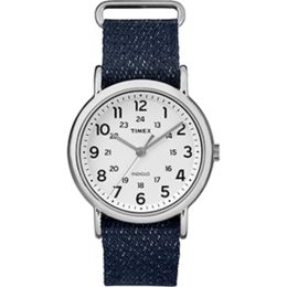 Timex WeekenderÂ® Watch - Silver/Denim Strap