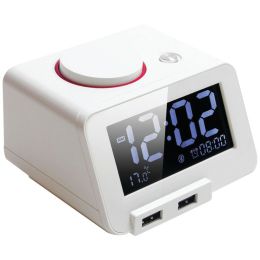 Homtime C1pro Bluetooth Alarm Clock With Dual Usb Chargers (white) SFN19301