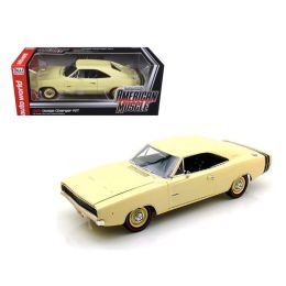 1968 Dodge Charger R/T SS1 Light Yellow 1/18 Diecast Model Car by Autoworld