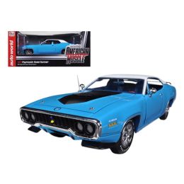 1971 Plymouth Road Runner 440 6 Pack Petty Blue Limited to 1500pc 1/18 Diecast Model Car by Autoworld