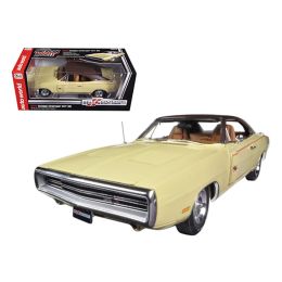1970 Dodge Charger RT/SE 440 Six Pack Cream Dodge 100th Anniversary Limited to 1250pc 1/18 Diecast Car Model by Autoworld