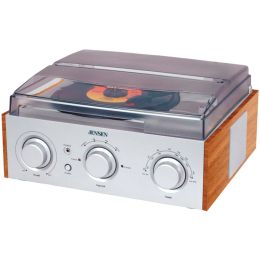 Jensen 3-speed Stereo Turntable With Am And Fm Receiver & 2 Built-in Speakers JENJTA220