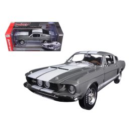 1967 Ford Shelby Mustang GT-350 Medium Gray Metallic 50th Anniversary Limited Edition to 1002pc 1/18 Diecast Model Car by Autoworld