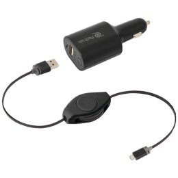 Retrak Premier 2-in-1 Charger With 2,200mah Power Bank & Retractable 3.2ft Micro Usb Cable EMTPB2CM5