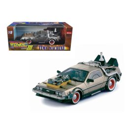 Delorean Time Machine From \Back To The Future III\ Movie 1/18 Diecast Model Car by Sunstar