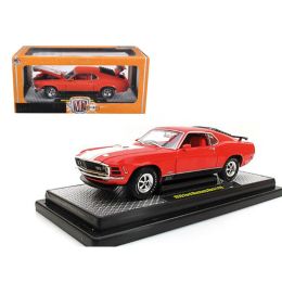 1970 Ford Mustang Mach 1 428 Calypso Coral 1/24 Diecast Model Car by M2 Machines