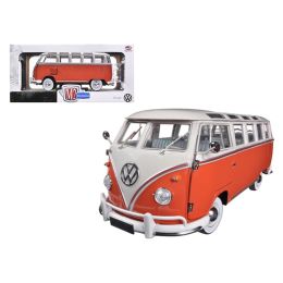 1960 Volkswagen Microbus Deluxe USA Model Red 1/24 Diecast Model by M2 Machines