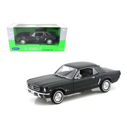 1964 1/2 Ford Mustang Hard Top Black 1/24 Diecast Car Model by Welly