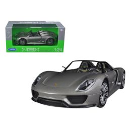 Porsche 918 Spyder Grey Open Roof 1/24 Diecast Model Car by Welly