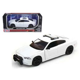 Dodge Charger Pursuit Unmarked White Police Car 1/24 Diecast Model Car by Motormax
