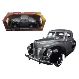 1940 Ford Deluxe Grey with Black \Timeless Classics\ 1/18 Diecast Model Car by Motormax