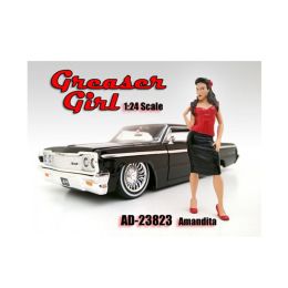 Greaser Girl Amandita Figure For 1:24 Scale Models by American Diorama