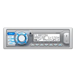 Clarion M205 Digital Media Marine Receiver w/AM/FM/NOAA Weather, Front USB, 3.5mm Aux In