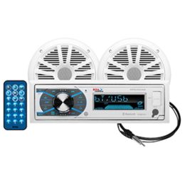 Boss Audio MCK632WB.6 Package w/MR632UAB AM/FM CD Receiver; Pair of 6.5 MR6W Speakers & MRANT10 Antenna