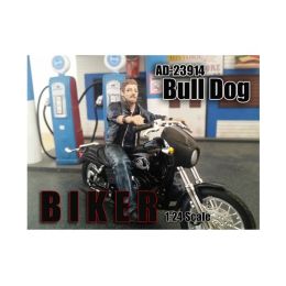 Biker Bull Dog Figure For 1:24 Scale Models by American Diorama