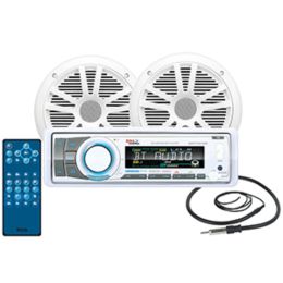 Boss Audio MCK752WB.6 Package w/MR752UAB AM/FM/CD Receiver, 2-6.5 MR6W Speakers & MRANT10 Antenna