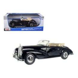 1955 Mercedes 300S Cabriolet Black 1/18 Diecast Car Model by Maisto