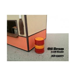 Oil Drum Accessory Set of 2 For 1:18 Scale Models by American Diorama
