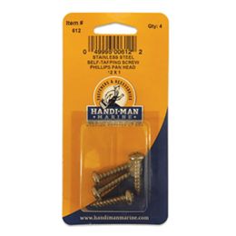 Handi-Man Phillips Self Tapping Pan Screw Stainless Steel - #12 x 1 - *Case of 10*