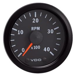 VDO Vision Black 4,000 RPM Tach 2-1/16 - 12VDC