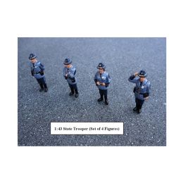State Troopers 4pc Figure Set For 1:43 Diecast Model Cars by American Diorama