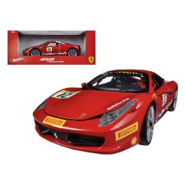 Ferrari 458 Challenge Red #12 1/18 Diecast Car Model by Hotwheels