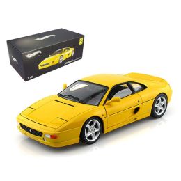 Ferrari F355 Berlinetta Yellow Elite Edition 1/18 Diecast Car Model by Hotwheels