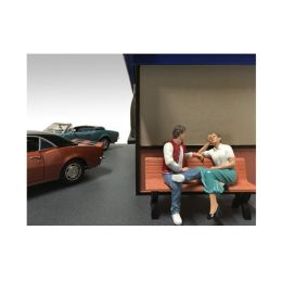 Sitting Figures Adam and Kristan 2 Piece Set For 1:18 Scale Models by American Diorama