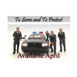 Police Officers 4 Piece Figure Set For 1:24 Scale Models by American Diorama