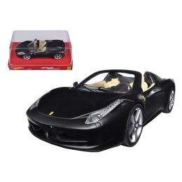 Ferrari 458 Italia Spider Matt Black 1/24 Diecast Car Model by Hotwheels