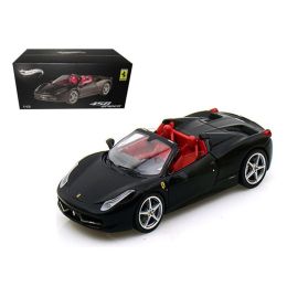 Ferrari 458 Italia Spider Black Elite Edition 1/43 Diecast Car Model by Hotwheels