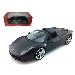 2012 2013 Ferrari Italia 458 Spider Matt Black 1/18 Diecast Car Model by Hotwheels