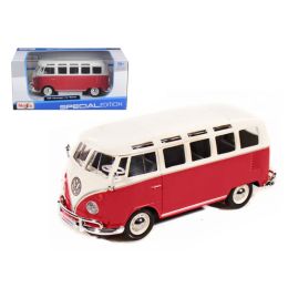 Volkswagen Samba Bus Red 1/25 Diecast Model Car by Maisto