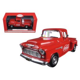 1955 Chevrolet Stepside Pickup Truck Coca Cola with Commercial Cooler 1/24 Diecast Model by Motorcity Classics