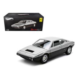 1973 Ferrari Dino 308 GT4 Silver/Black Elite Edition 1/18 Diecast Car Model by Hotwheels