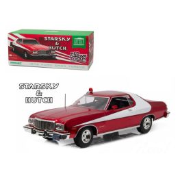 1976 Ford Gran Torino \Starsky and Hutch\ Red Chrome Edition (TV Series 1975-79) 1/18 Diecast Model Car by Greenlight