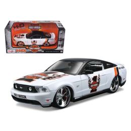 2011 Ford Mustang GT White #1 Harley Davidson 1/24 Diecast Model Car by Maisto