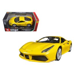 Ferrari 488 GTB Yellow 1/24 Diecast Model Car by Bburago