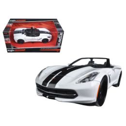 2014 Chevrolet Corvette Stingray Convertible White/Black \Modern Muscle\ 1/24 Diecast Model Car by Maisto