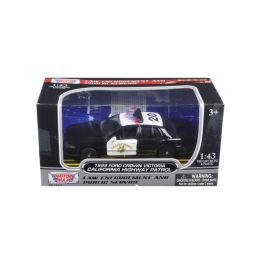 1999 Ford Crown Victoria California Highway Patrol (CHP) Black and White Car 1/43 Diecast Model Car by Motormax