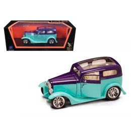 1931 Ford Model A Sedan Green/Purple 1/18 Diecast Model Car by Road Signature