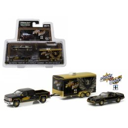 2015 Chevrolet Silverado and 1980 Pontiac Trans Am with Enclosed Car Hauler \Smokey & The Bandit II\ (1980) 1/64 Diecast Model Car  by Greenlight